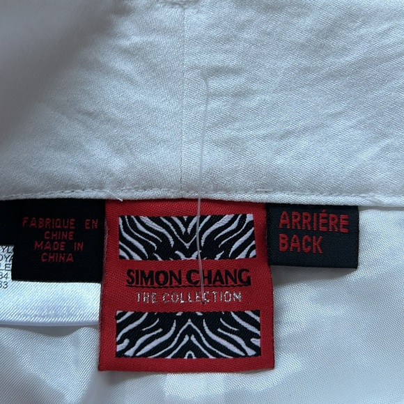 Simon Chang white straight leg pants, size 6. - Picture 2 of 4
